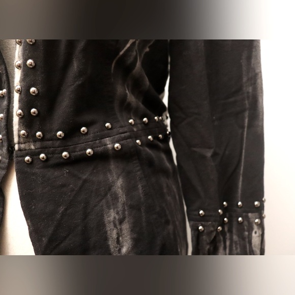 VOCAL Rock Studded COTTON Cardigan with Bleach dye and comfort fit - Picture 8 of 16